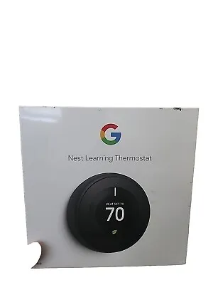 Nest 3rd Generation Learning Black Programmable Thermostat T3016US • $164.99