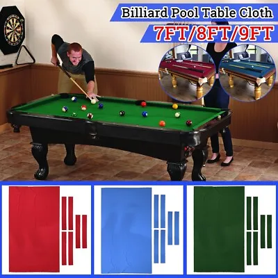 7x Worsted Billiard Snooker Pool Table Cover 7FT 8FT 9FT Table Cloth Felt Strip  • $39.85