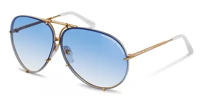 Porsche Design P8478 Iconic Sunglasses W Yellow Gold/Blue Gradient +Extra Lenses • $322