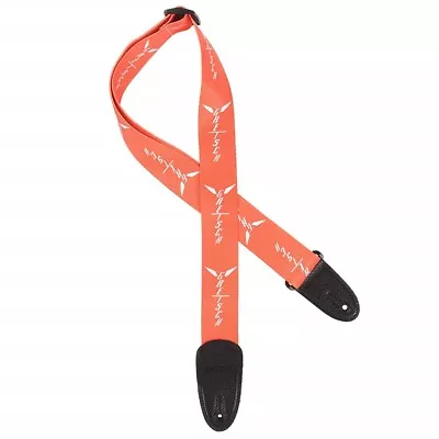 NEW Gretsch Wing Logo Pattern Poly Guitar Strap - ORANGE/GREY #922-9464-003 • $21.99