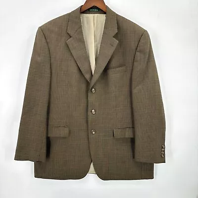 Lauren Ralph Lauren Blazer Mens Houndstooth Wool Macys Mens Store Brown 44R • $34.99