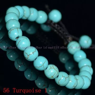 Men Women 8mm Natural Gemstones Braided Macrame Beads Bracelet Adjust Handmade • $2.62