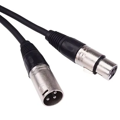 Black 50cm XLR Patch Lead Male To Female Microphone Mic Cable • £3.49