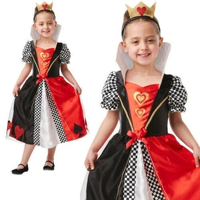 £15.99 • Buy Girls Alice In Wonderland Queen Of Hearts Fancy Dress Costume