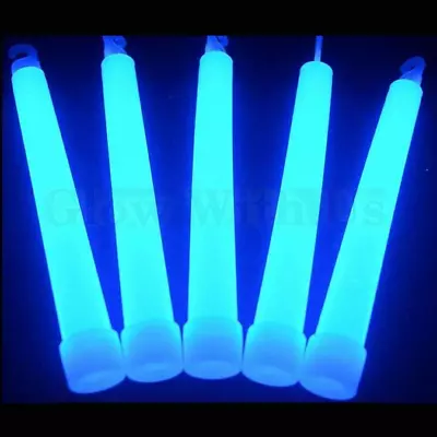 Glow Sticks Bulk Wholesale 25 6” Industrial Grade Blue Light Sticks. Bright • $23.01