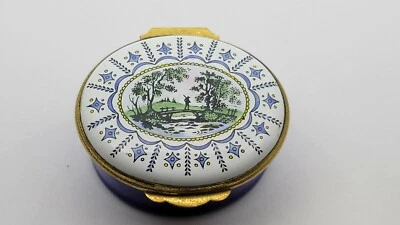 $38.99 • Buy Vintage Crummles & Co Enamel Trinket Box, Landscape View