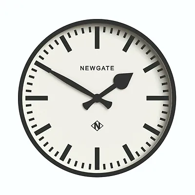 £32.50 • Buy Wall Clock Round Station Dial Home Office Kitchen Modern Plastic Black Newgate