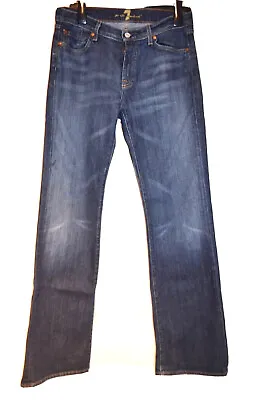 7 For All Mankind Smart Blue Stonewashed/lightly Frayed Bootcut Jeans W31 34l • £19.99