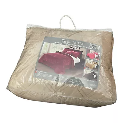 Serenta Supersoft Microplush Bedspread Set- Taupe Queen Size 4 Pieces • $41.43