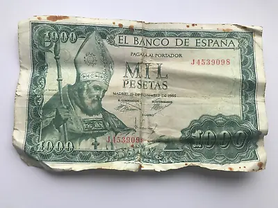 1965 Spain 1000 Pesetas Banknote • £29.50