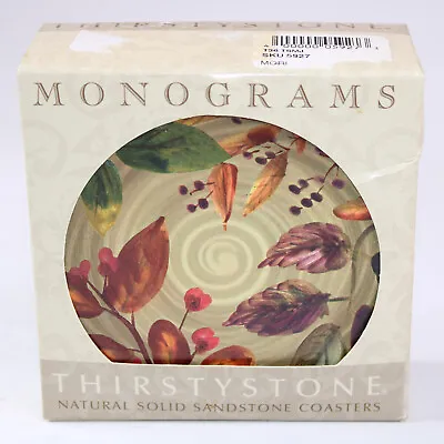 Monograms Natural Sandstone Drink Coasters Nature Cork Thirstystone Box Of 4 • $12.82