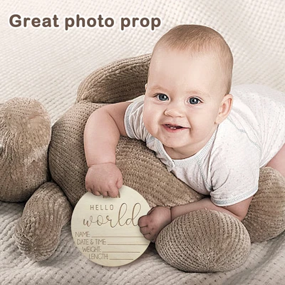 Keepsake Anti Fade Memorial Hello World Wooden Photo Prop Baby Announcement Sign • $8.27