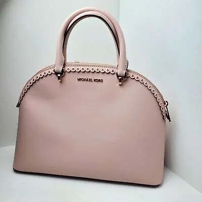 Michael Kors Large Dome Emmy Satchel - Blossom Saffiano/Rose Gold Hardware • $110