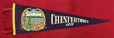 Vintage Chestertown Maryland 26 Inch Travel Pennant Chester River And Tree • $34.99