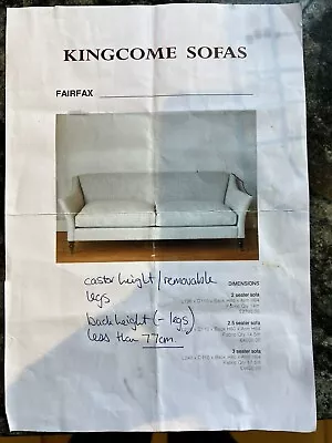 Kingcome Hand Made English 2.5 Person Sofa And Large Foot Stool. Linen Wool Mix • £200