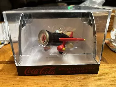 Vintage Coca Cola Coke Bottle Plane Clock Sealed Box 1999 • $13