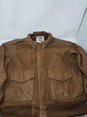 Mens Leather Global Identity G-111 Leather Fashions Coat Brown Size Medium • $52