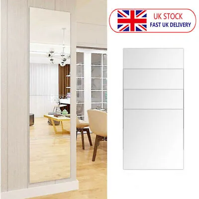 £4.79 • Buy 4/16/40 Pcs Mirror Tile Wall Sticker Square Self Adhesive Home Room Decor Stick