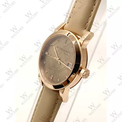 100% New Burberry BU9131 Rose Gold Dial Ion-plated Calfskin Women's Watch 34mm • $139