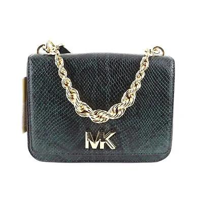 Michael Kors Mott Python Large Twisted Chain Shoulder/Hand Bag $358 Green • $129.99