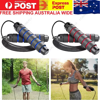 Heavy Weighted Skipping Jump Rope Sweat-proof Boxing Training Fitness DF • $10.99
