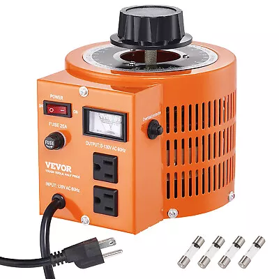 VEVOR 2000VA Variable Voltage Transformer 15.3A 0-130V AC Voltage Regulator UL • $62.99