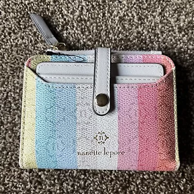 Nanette Lepore Vegan Bifold Wallet/Organizer W/Card Case .Rainbow Pattern. New • $13.50