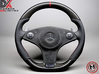 Mercedes R230 SL63 W219 CLS63 R171 SLK55 Red Perforated Carbon Steering Wheel 1 • $2049