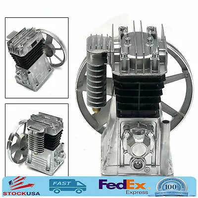 2HP Piston Air Compressor Pump Twin Cylinder Oil Lubricated Belt Drive Aluminum  • $128