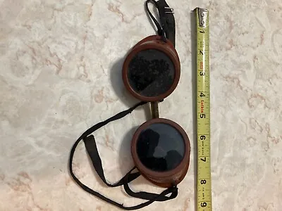 Vintage Tinted Welding Grinding Safety Goggles - Bakelite - Biker Steampunk • $10.54