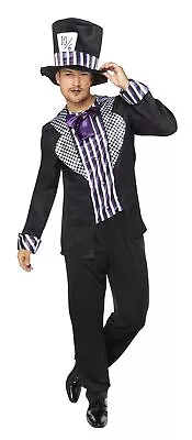 Adults Dark Mad Hatter Fancy Dress Wonderland Costume Mens Fairytale Book Week • £27.99