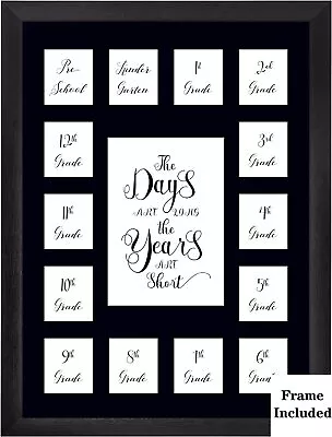 School Year Picture Frame Pre K-12 Collage Photo Display Graduation Black Sol... • $41.66