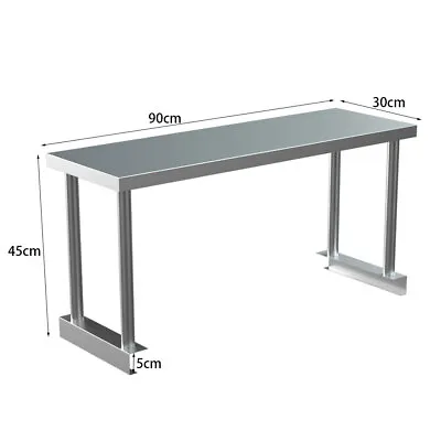 £45.95 • Buy Stainless Steel Catering Table Top Bench Over Shelf Kitchen Worktop Commercial