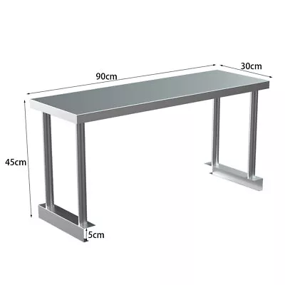 £45.95 • Buy Stainless Steel Catering Table Top Bench Over Shelf Kitchen Worktop Commercial