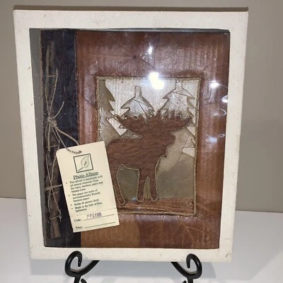 $12 • Buy Moose Handmade Natural Materials Leaf Wood Organic Photo Album Scrapbook8.5 X 10