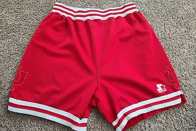 Vintage Starter 90’s Indiana Hoosiers Basketball Shorts Red White L Rare • $93