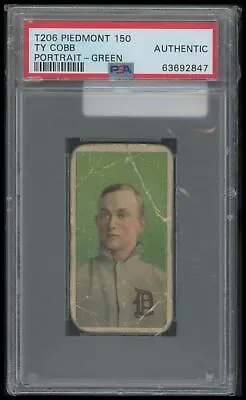 1909-11 T206 Piedmont Ty Cobb Portrait Green PSA Detroit Tigers • $4500