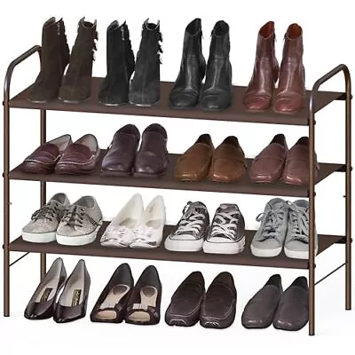 Simple Houseware 3-Tier Shoe Rack Storage Organizer Bronze • $22.09