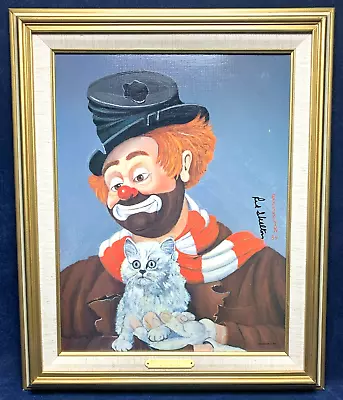 Red Skelton  FREDDIE'S KITTY CAT  Oil On Canvas Lithograph 1222/2000 2x Signed • $318.74