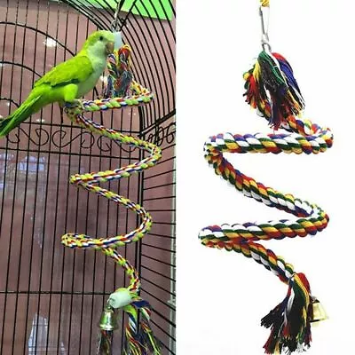 Pets Bird Parakeet Cockatiel Budgie Parrot Hanging Swing Rope Cage Training Toy/ • £5.98