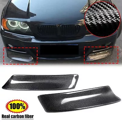 2x Carbon Fiber Sport Csl Style Front Bumper Lip Splitter For Bmw E46 M3 01-06 • $152.47