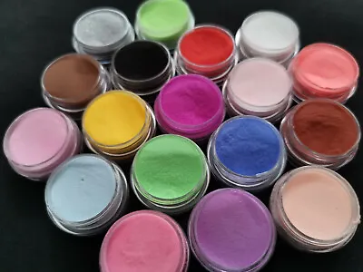 18 Acrylic Nail Powders 💖 UV Gel Glitter Dust Powder Set For Nail Art Decor • £8.20
