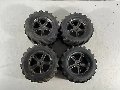 Vintage Traxxas T-Maxx E-Maxx Chevron Tractor Tires On 14mm Hex Wheels Used • $24.99