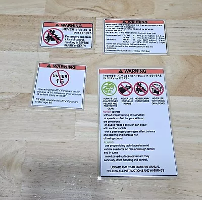 JLG Yamaha Banshee 350 Warning Decals Stickers Labels Graphics ATV Quad YFZ350 • $29.99