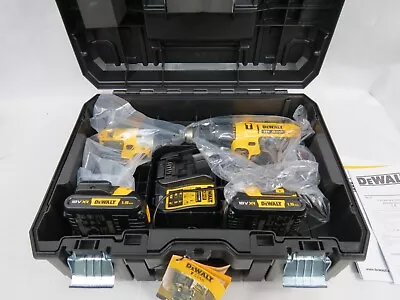 Dewalt 18V Cordless Drill & Impact Driver Set With Charger & Case New • £0.99