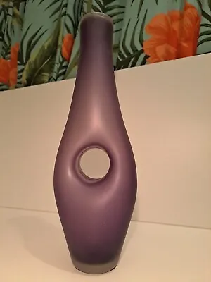 GLASS Art Vase DAVID WALL Signed Modern Contemporary Vase (B • £33