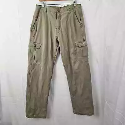 Wrangler Pants Men's 34x30 Brown Cargo Fleece Lined Cotton Insulated 70FLWBH • $19.95