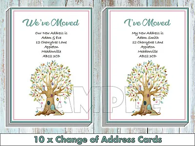 Personalised Change Of Address Cards New Home House Moving With Envelopes X 10 • £3.79