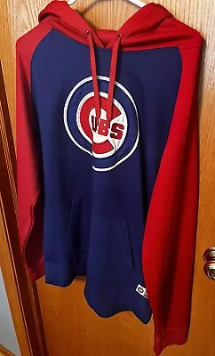 Chicago Cubs Quilted Hoodie Sweatshirt Pullover Adult Large UNIQUE Stitches Cubs • $9.99