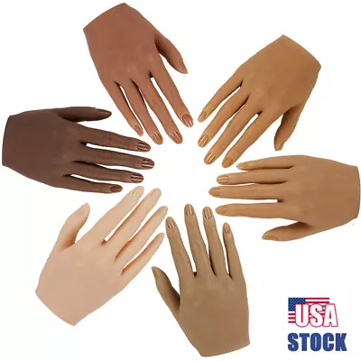 US Stock Silicone Hand Model Hand Nail Art Practice Adult 3D  Display • $40